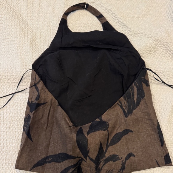 Reformation Avielle Linen Two Piece Brown - Size 4 - Picture 2 of 6